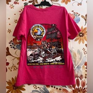 Girls Youth M Outer Banks Pro NC Beach Wave Riding Dark Pink Graphic Tee 2019